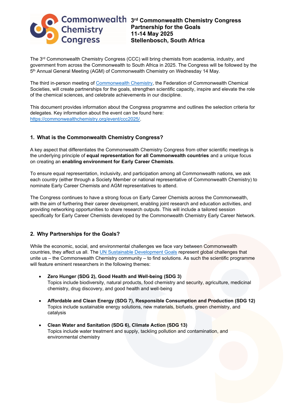 3rd Commonwealth Chemistry Congress - Partnership for the Goals preview